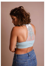 Curvy Size Tattoo Mesh Racerback Bralette