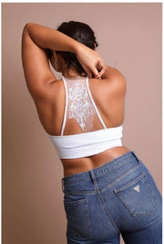 Curvy Size Tattoo Mesh Racerback Bralette