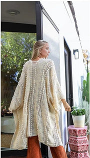 Embroidered Zig Zag Soft Kimono