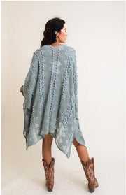 Embroidered Zig Zag Soft Kimono