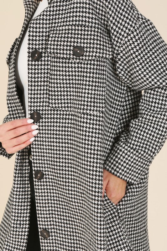 Lilou Black hound tooth check / S Hound tooth long shacket