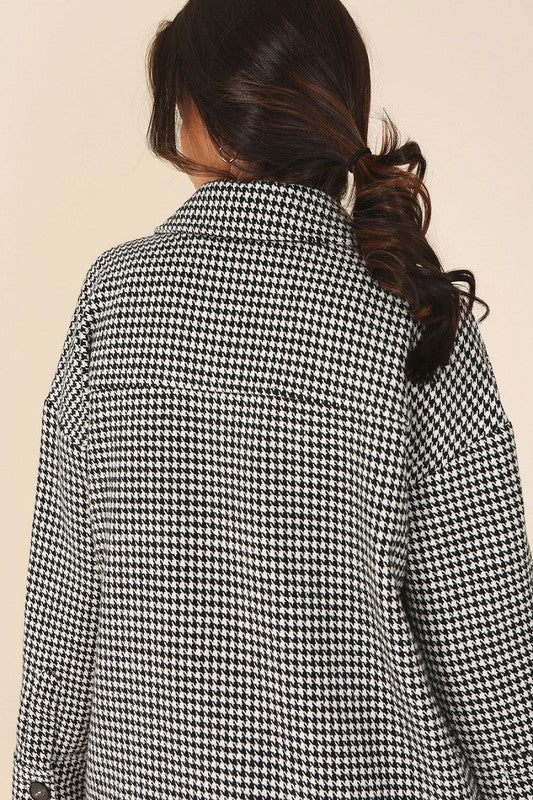 Lilou Black hound tooth check / S Hound tooth long shacket