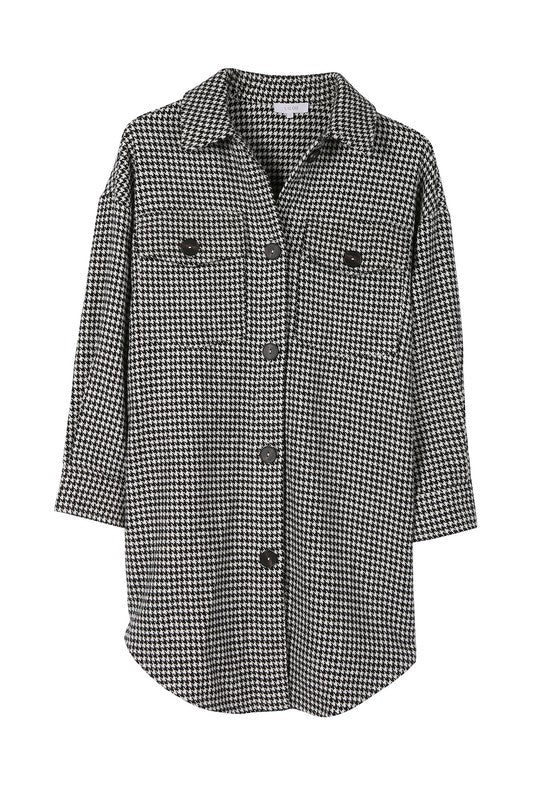 Lilou Black hound tooth check / S Hound tooth long shacket