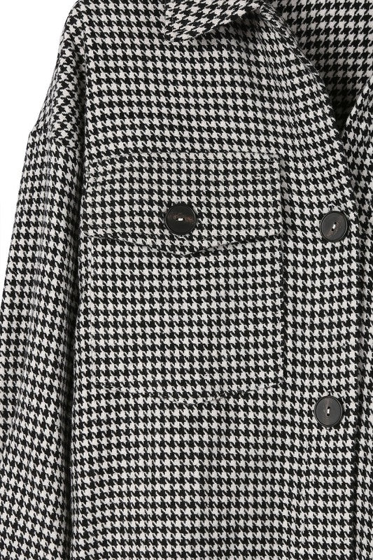 Lilou Black hound tooth check / S Hound tooth long shacket