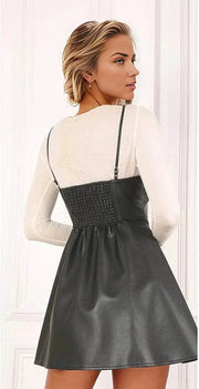 Cassie Vegan Leather Bustier Mini Dress