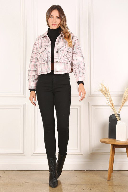 Lilou Plaid crop jacket