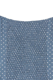 Ruched Polka Dot Crop with Puff Sleeves