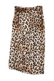 Satin Leopard tie skirt