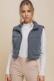 SLATE / S Puffer Vest With Pockets