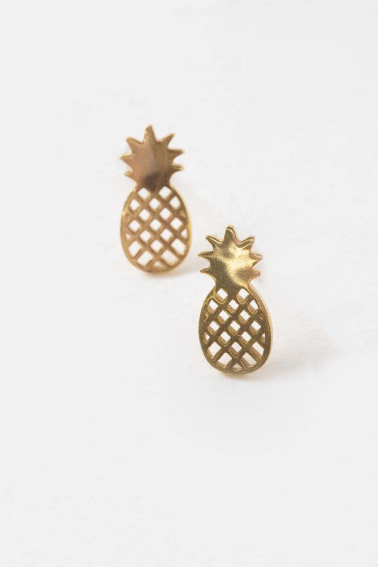 Pineapple Earrings 18K Rose & 24K Gold