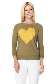 Love Heart Crew-neck  12GG Pullover Sweater