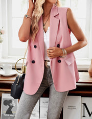 Miss Sparkling Pink / S Double breasted blazer vest