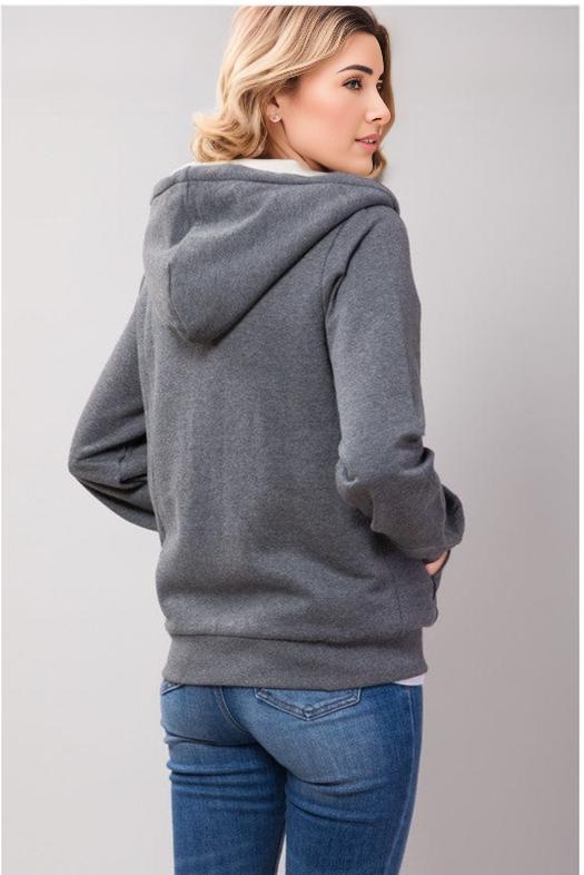 Sherpa Lined Zip Up Hoodie Sweatshirt