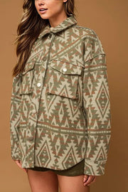 Pocket Aztec Print Jacket