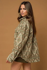 Pocket Aztec Print Jacket