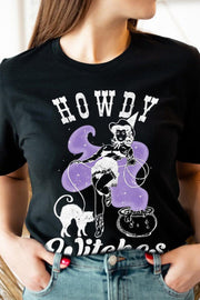 No brand Shirts & Tops BLACK / S Howdy Witches Graphic T-Shirt