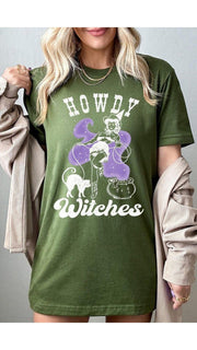 No brand Shirts & Tops OLIVE / S Howdy Witches Graphic T-Shirt