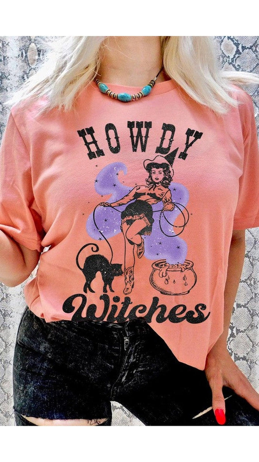 No brand Shirts & Tops SUNSET / S Howdy Witches Graphic T-Shirt