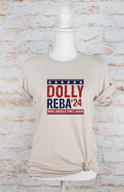 Ocean and 7th Heather Dust / 2X Dolly Reba President 2024 Softstyle Graphic Tee