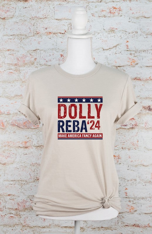 Ocean and 7th Heather Dust / 2X Dolly Reba President 2024 Softstyle Graphic Tee