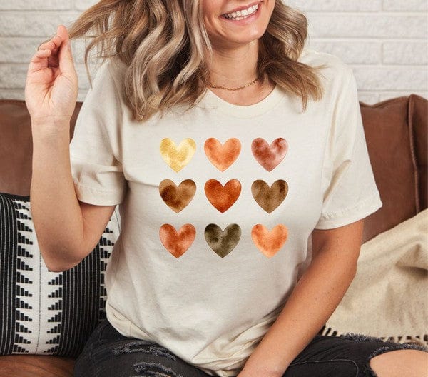 Cream / XS Watercolor Nine Heart Graphic Tee