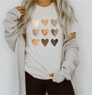 White / XS Watercolor Nine Heart Graphic Tee