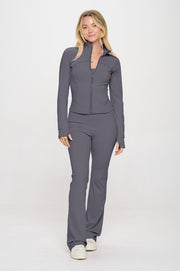 OTOS Active Grey / S 2 Piece Set Matching Flare jumpsuit Active Jacket