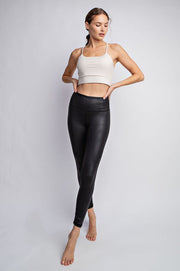 Full Length Vegan Leather Look Leggings