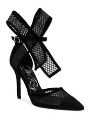 Rag Company Black / US-5 / UK-3 / EU-36 Regenta Big Bow Detail Stiletto Sandals