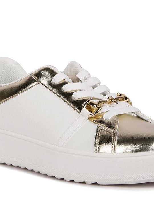 Nemo Contrasting Metallic Faux Leather Sneakers