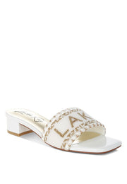 Rag Company Off White / US-5 / UK-3 / EU-36 Vacay Babe Lake Como Beaded Slip-On Heels