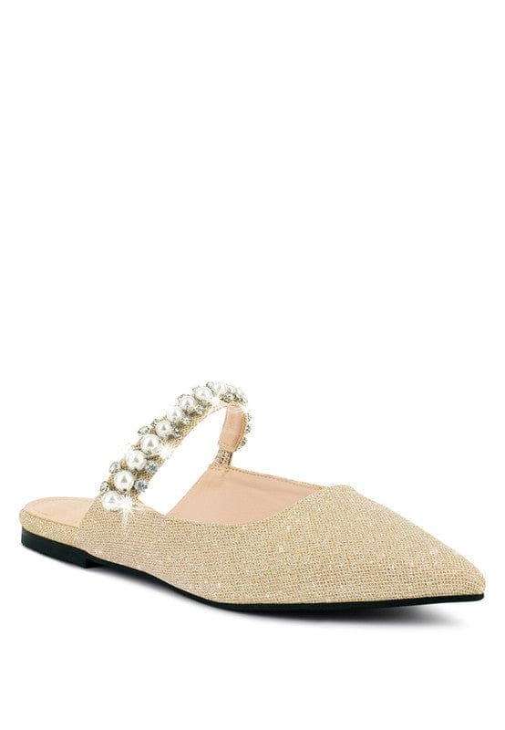 Rag Company Shoes BEIGE / 5 GEODE Mary Jane Cutout Embellished Mules