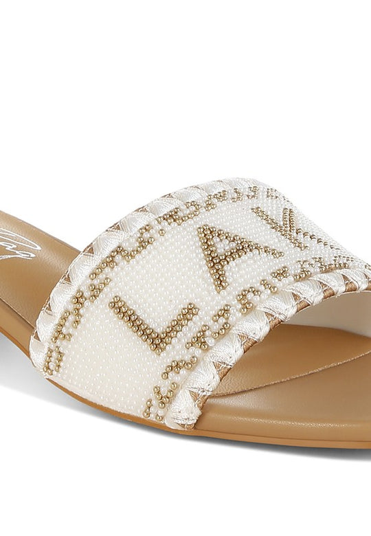Rag Company Vacay Babe Lake Como Beaded Slip-On Heels