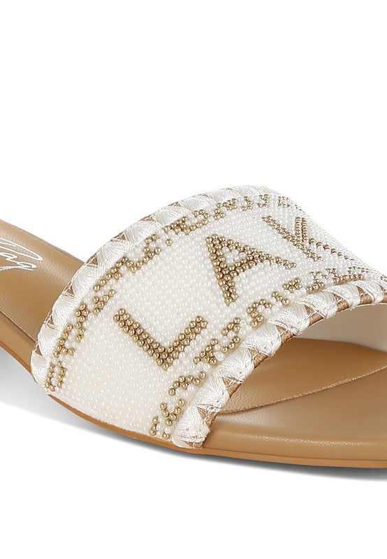 Rag Company Vacay Babe Lake Como Beaded Slip-On Heels
