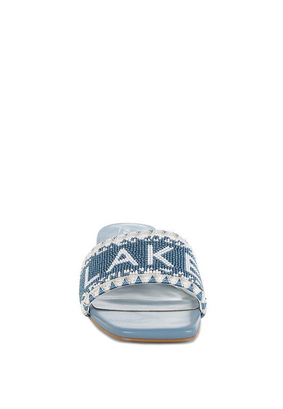 Rag Company Vacay Babe Lake Como Beaded Slip-On Heels