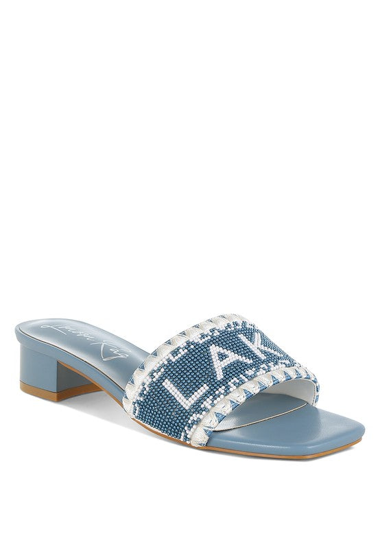 Rag Company Vacay Babe Lake Como Beaded Slip-On Heels