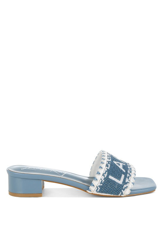 Rag Company Vacay Babe Lake Como Beaded Slip-On Heels