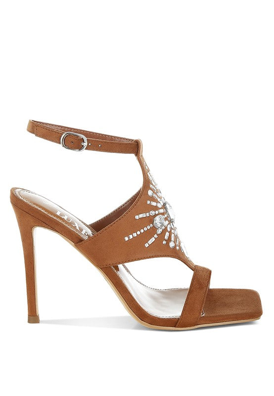 Rag Company Warda Jeweled Shiny Stiletto Heels