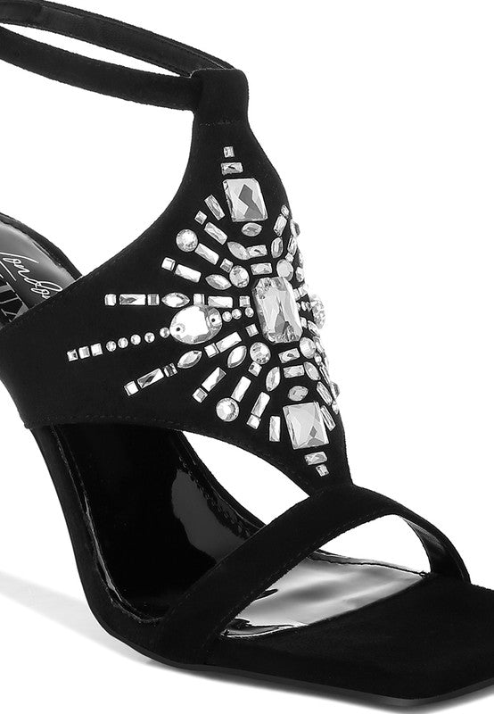Rag Company Warda Jeweled Shiny Stiletto Heels