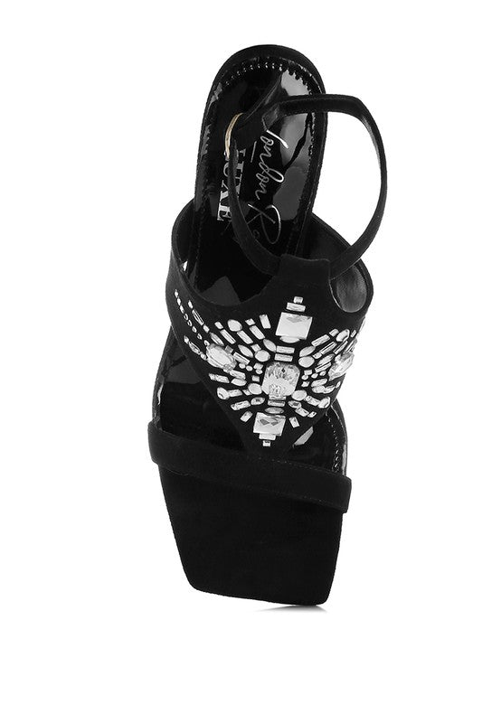Rag Company Warda Jeweled Shiny Stiletto Heels