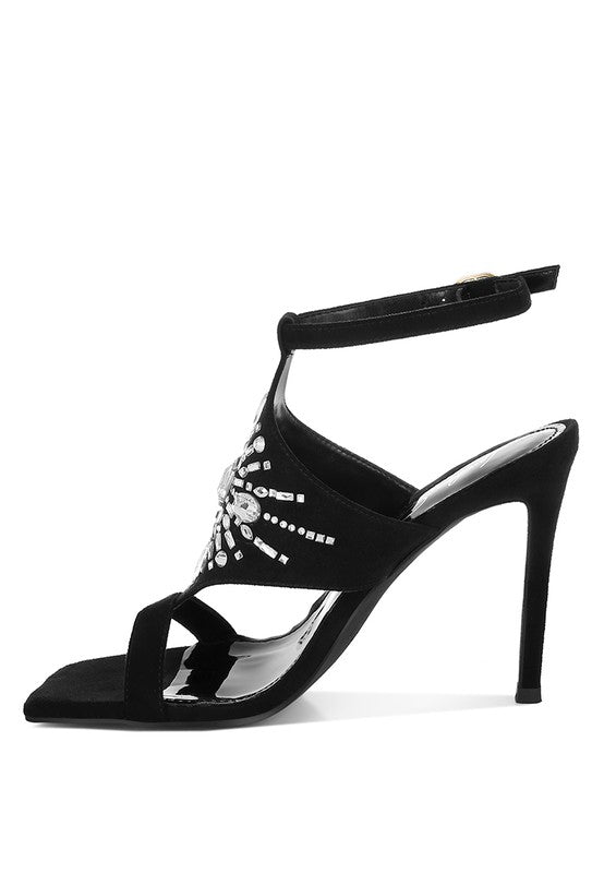 Rag Company Warda Jeweled Shiny Stiletto Heels
