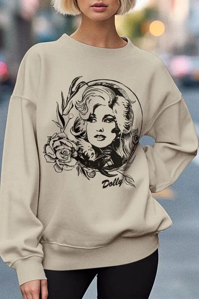 Rebel Stitch Activewear Sand / S Dolly Graphic Sweatshirt