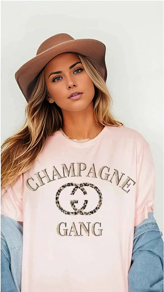 CHAMPAGNE GANG GRAPHIC PLUS SIZE TEE