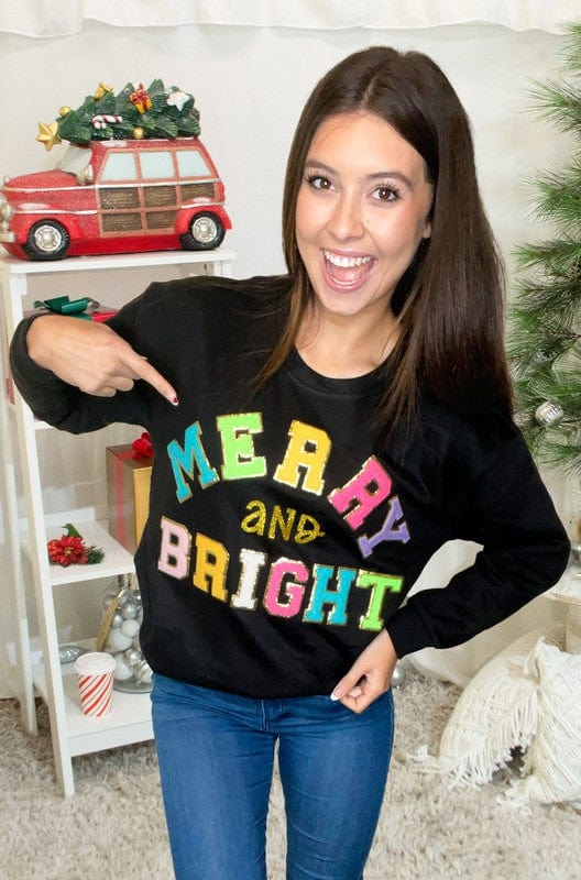 Black / YS Merry and Bright Chenille Sweatshirt