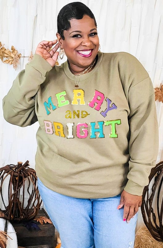 Olive / YS Merry and Bright Chenille Sweatshirt
