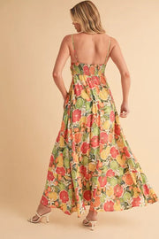 Trendsi Aemi + Co Fruit Print Square Neck Maxi Cami Dress