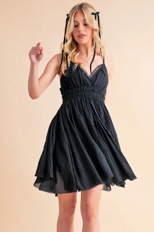 Trendsi Aemi+Co Lace Detail Mini Cami Dress