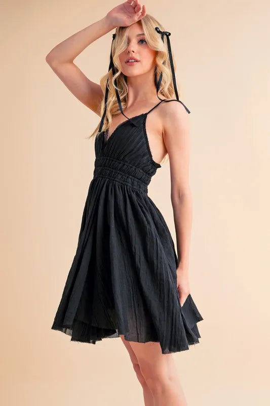 Trendsi Aemi+Co Lace Detail Mini Cami Dress