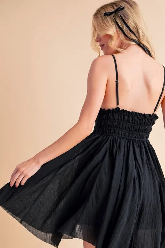 Trendsi Aemi+Co Lace Detail Mini Cami Dress