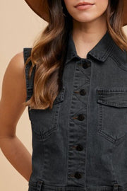 Trendsi Annie Wear Collared Neck Button Down Denim Vest